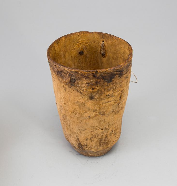 A folk art vase and bowl 19th century.