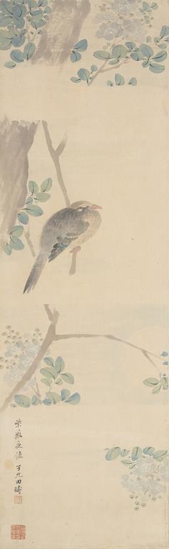Two Chinese scroll paintings by unidentified artist, ink and colour on paper, 20th Century.
