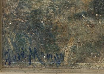 JOSÉ MANGE, olja på pannå, signerad.