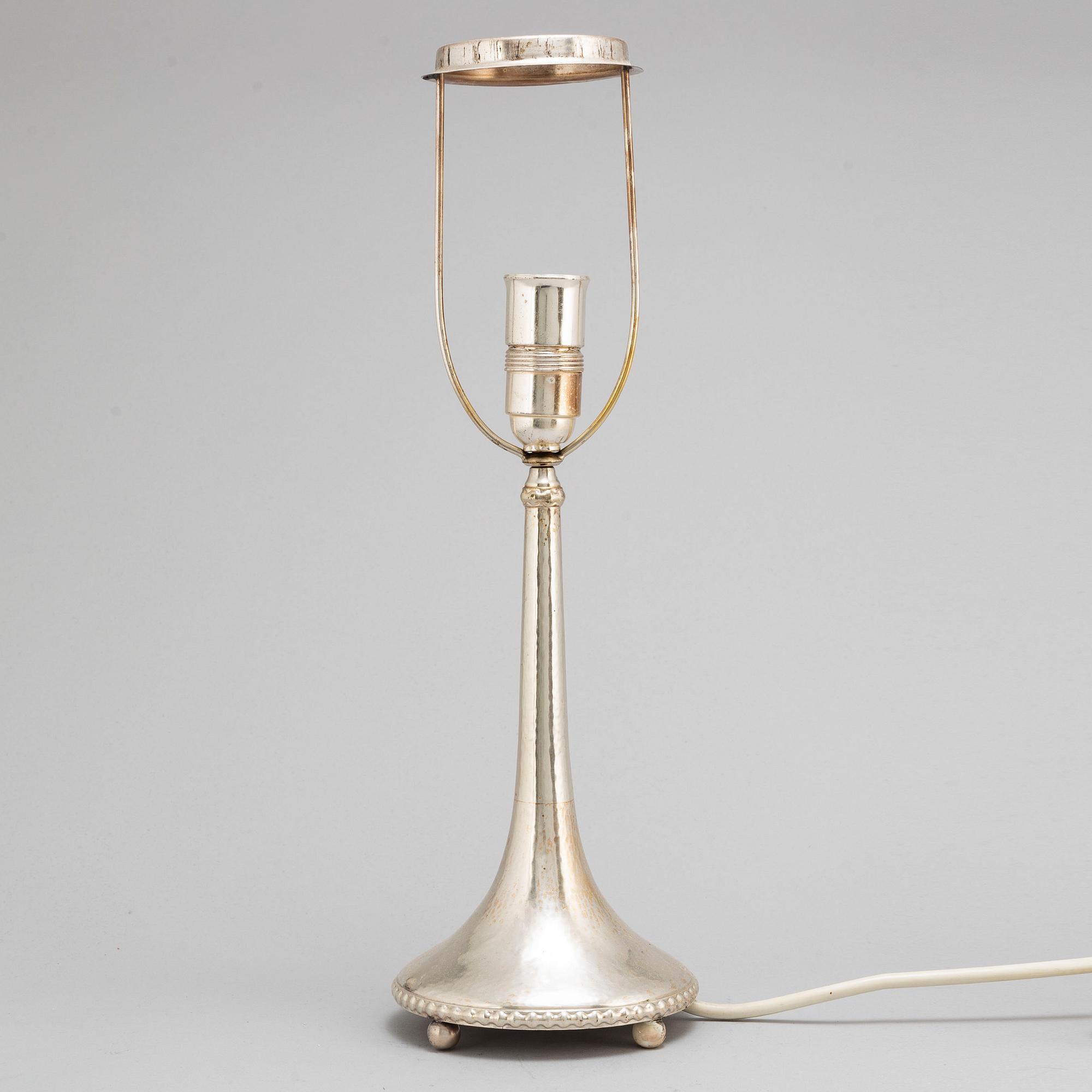 K Anderson, bordslampa, silver, Stockholm, 1924.