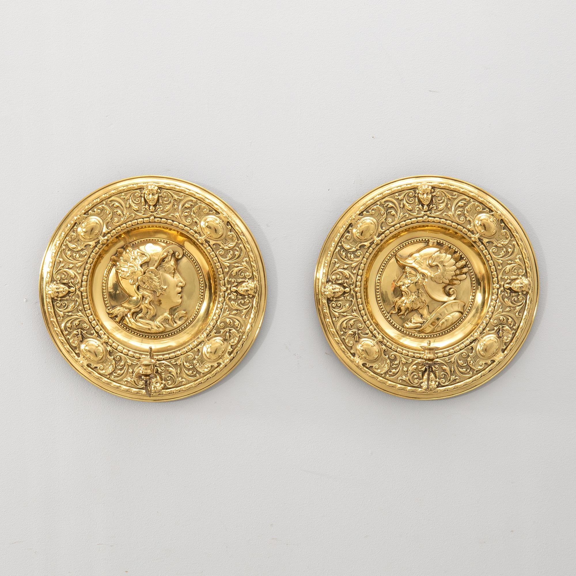 Wall plates a pair Baroque style first half of the 20th century.