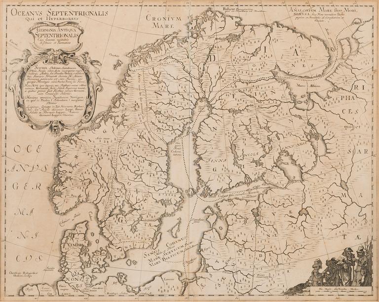 A 17th century copper engraved map.