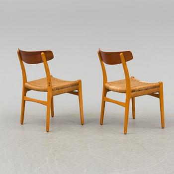 HANS J WEGNER, stolar, 8 stycken, "CH-23", "Spisestolen", Carl Hansen & Son, Danmark, 1900-talets andra hälft.