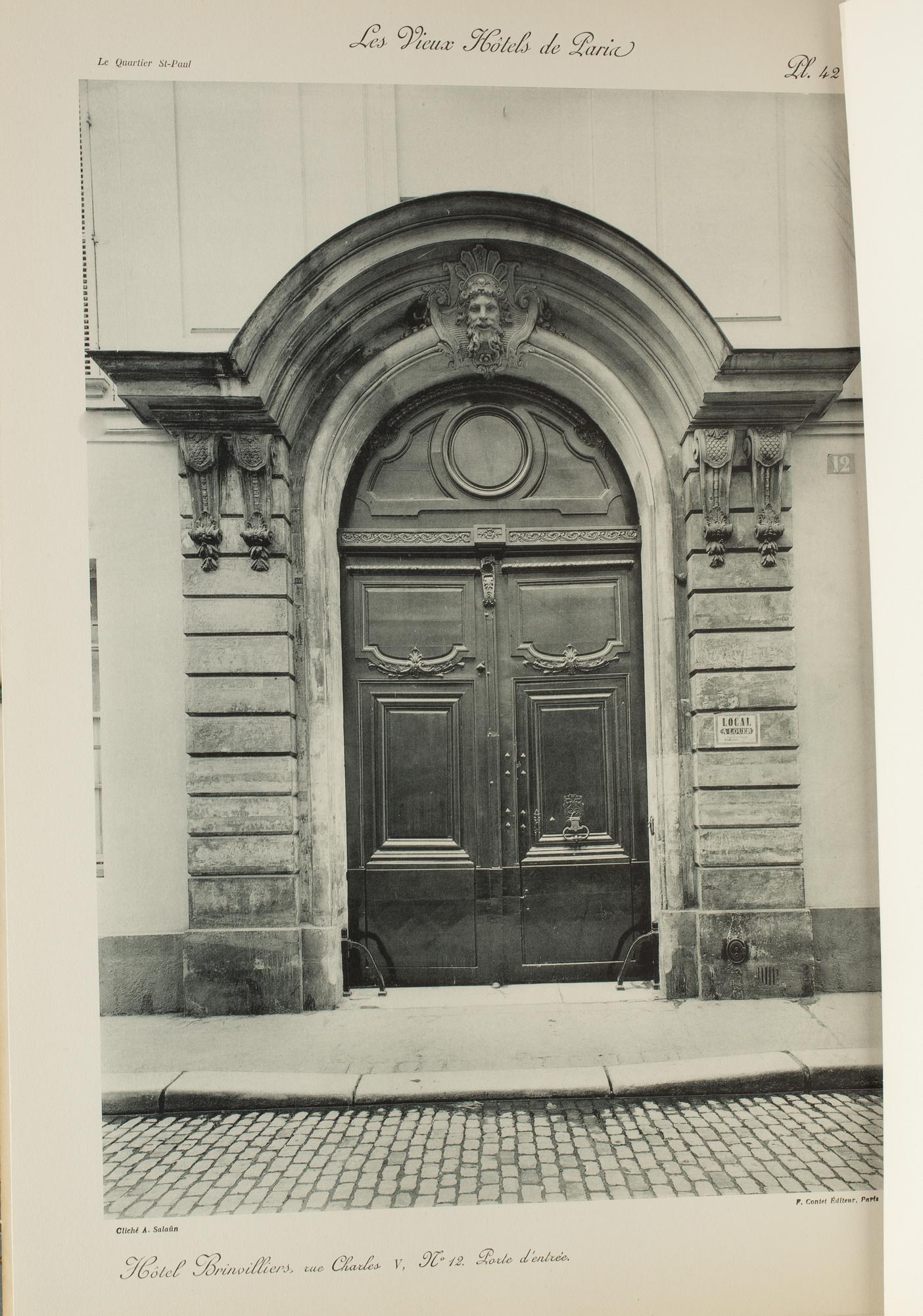 MAPPAR, 10 vol, J.VACQUIER, Les Vieux Hotels de Paris. Decorations Exterieures et Interieures.
