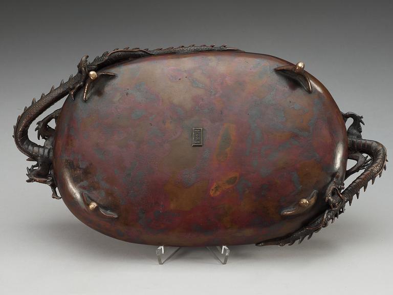 A Japanese bronze censer, Meiji (1868-1912).