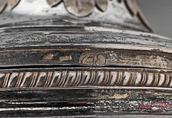 SOCKERSKÅL, silver, empire, Gustaf Forsström, Åbo 1837. Vikt ca 680 gram.