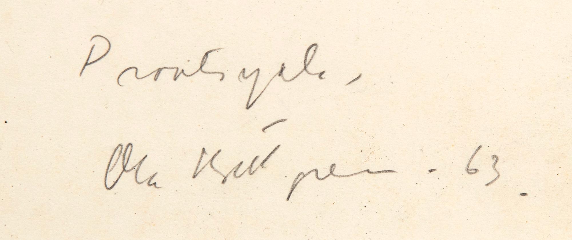 Ola Billgren, litografi signerad och daterad 63.