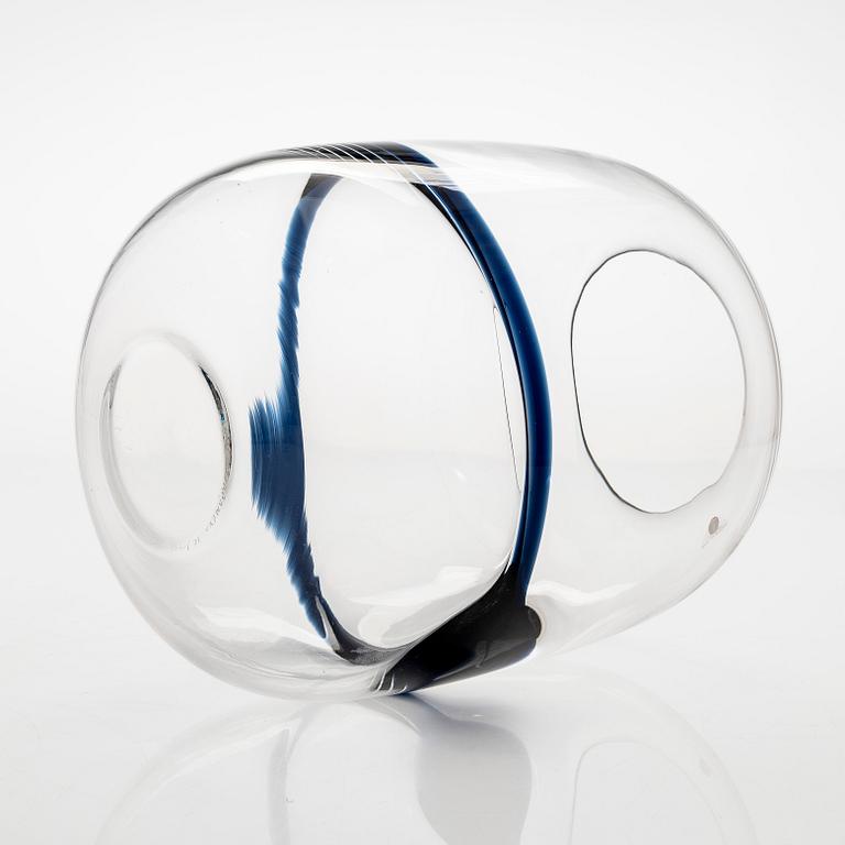 Timo Sarpaneva, maljakko, "Blues", signeerattu 10/1986, Iittala. Suomi.