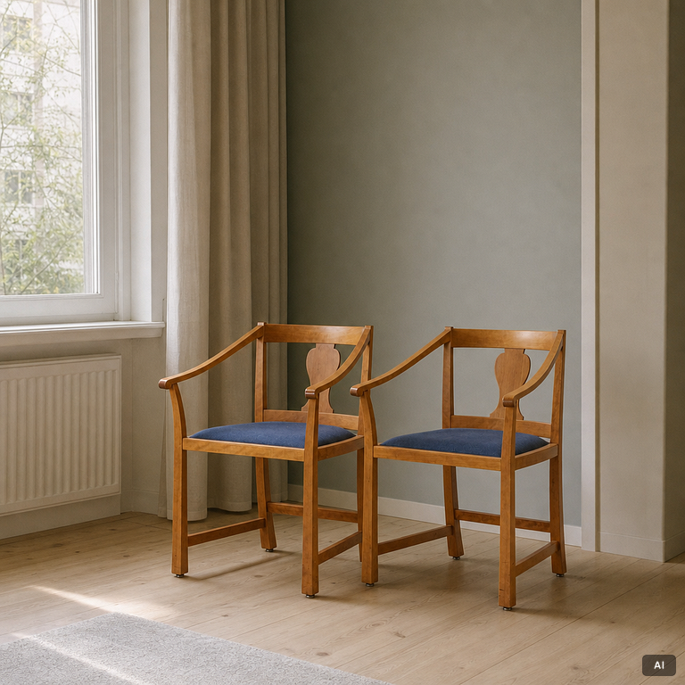 Carl Malmsten, A pair of "The City Hall Chair" armchairs.