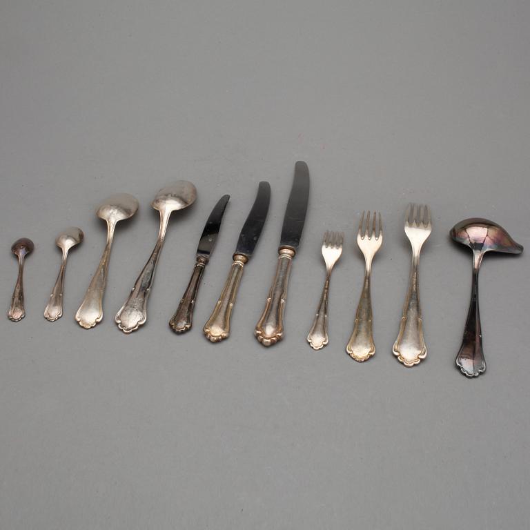 BESTICKSERVIS, 66 delar, silver, modell "Saga". Totalvikt, inklusive knivar, ca 2600 g.