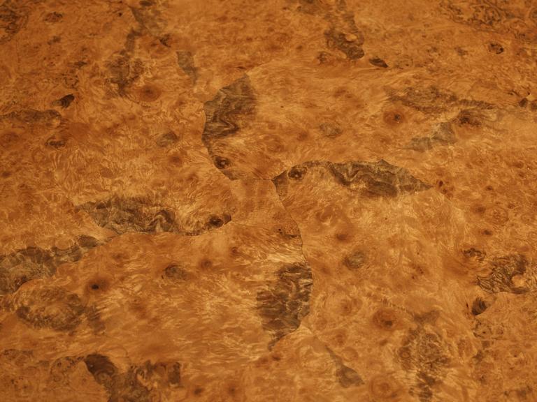 Josef Frank, a burrwood and walnut sofa table, Svenskt Tenn, Sweden, model 2139, executed before 1985.