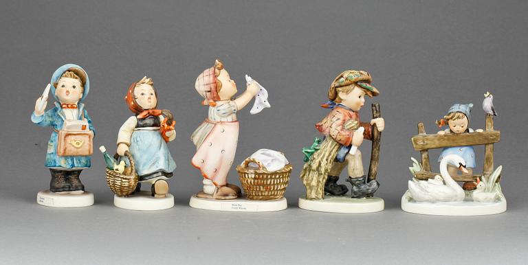 FIGURINER, 5 st, porslin, Goebel, Tyskland, 1900-tal.