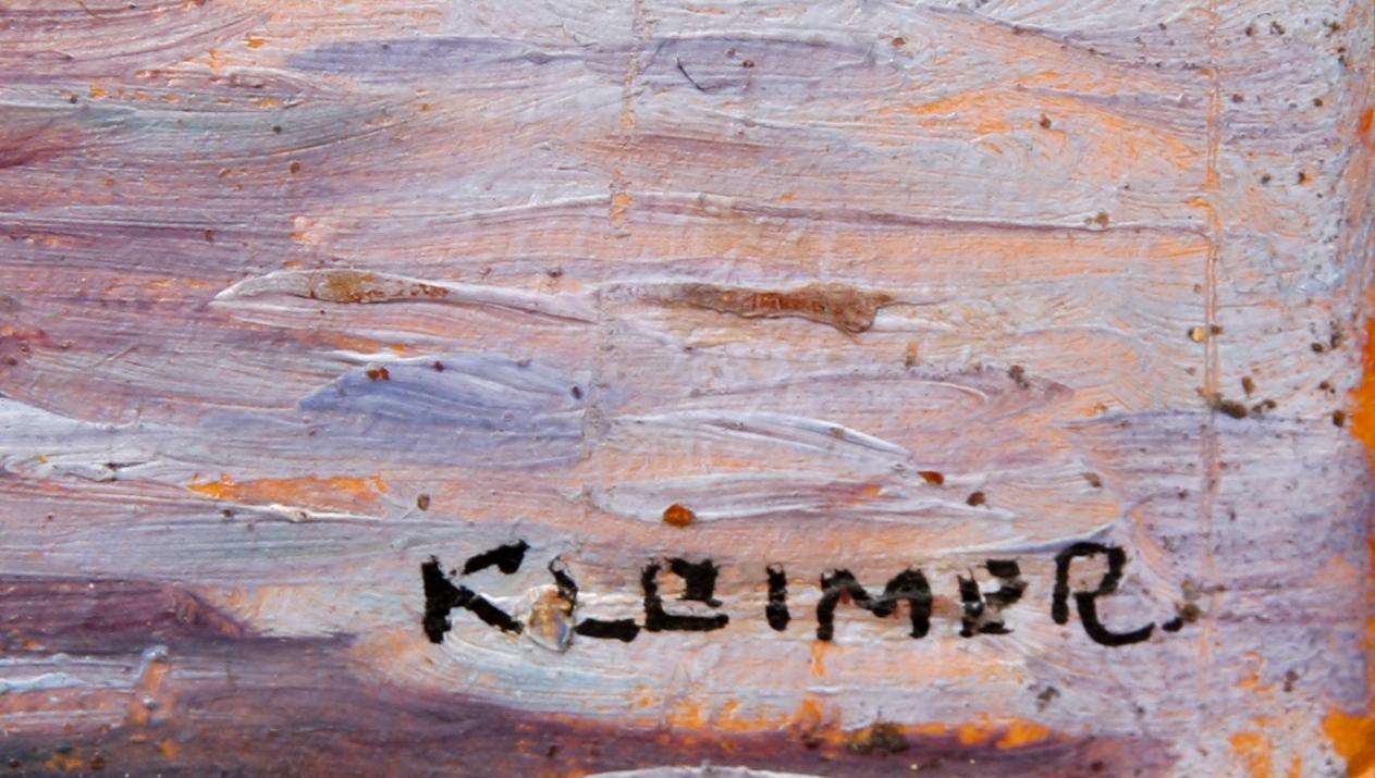 AXEL KLEIMER, olja på pannå, sign.