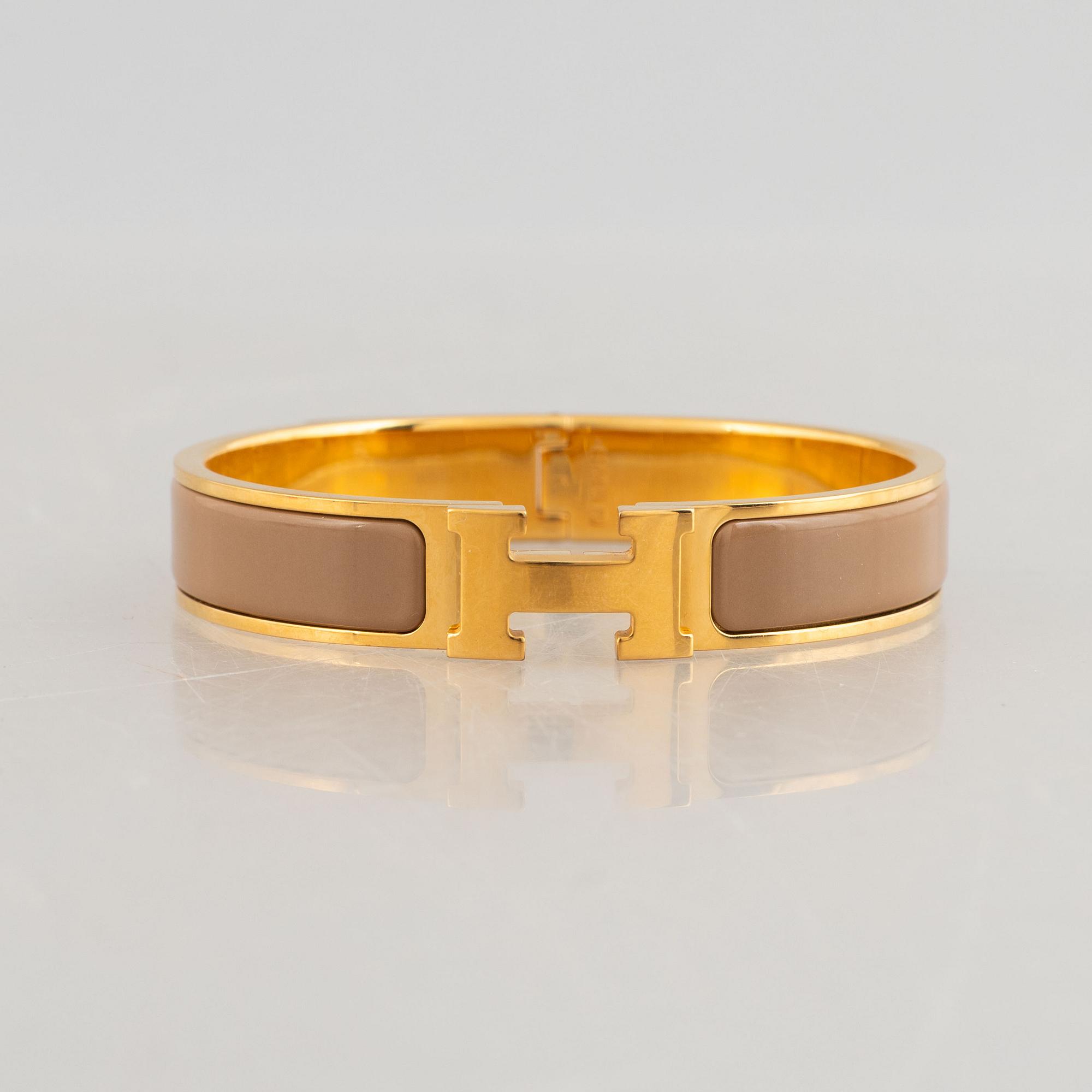 Hermès, armband "Clic H", Marron glacé.