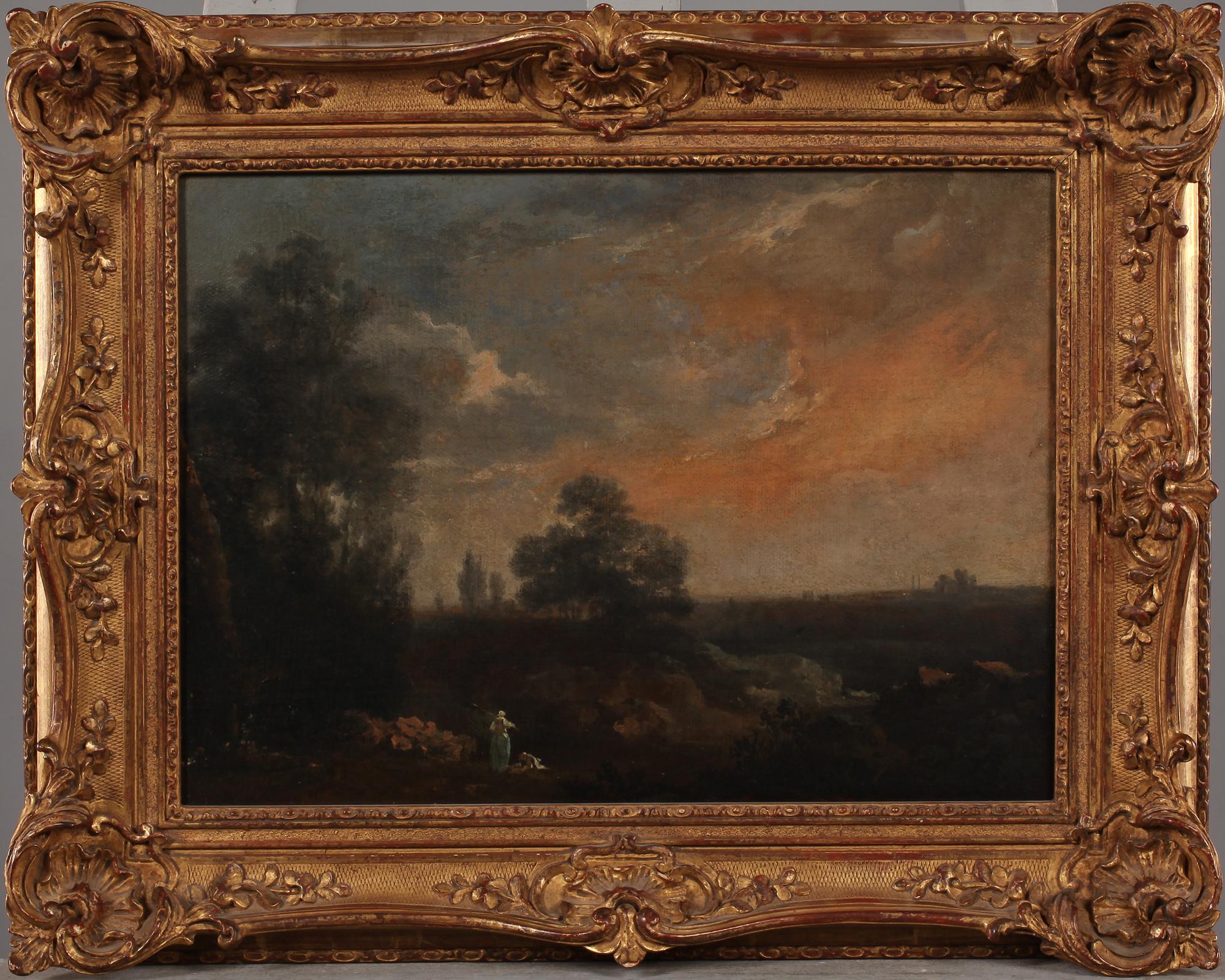 OKÄND KONSTNÄR, 2 st oljemålningar på duk, Jean Pillements art, 1800-talets början.