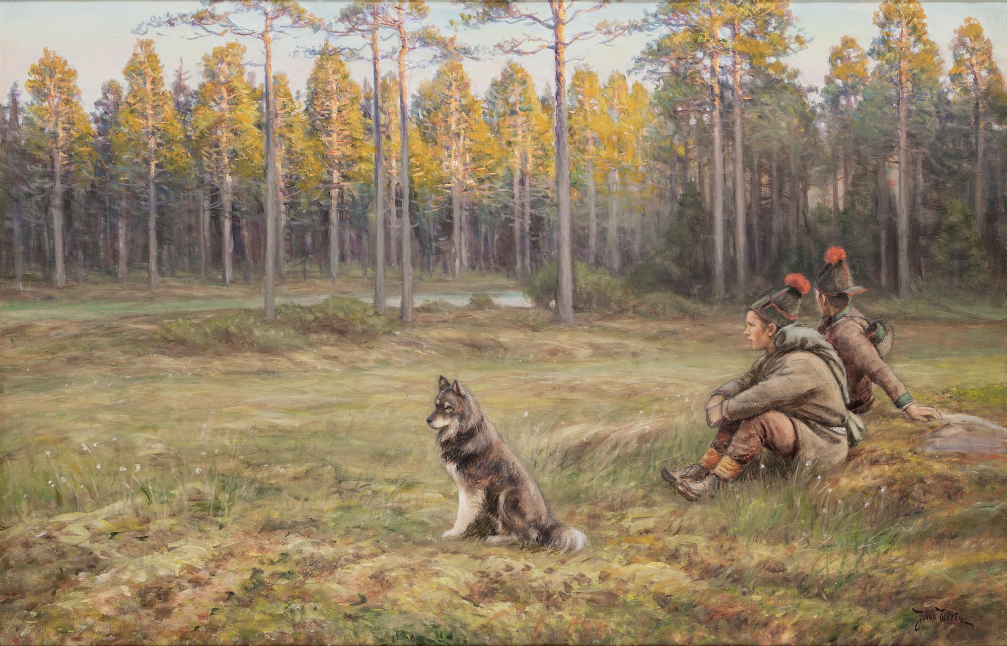 JOHAN TIRÉN, watercolour and gouache on canvas, signed Johan Tirén.