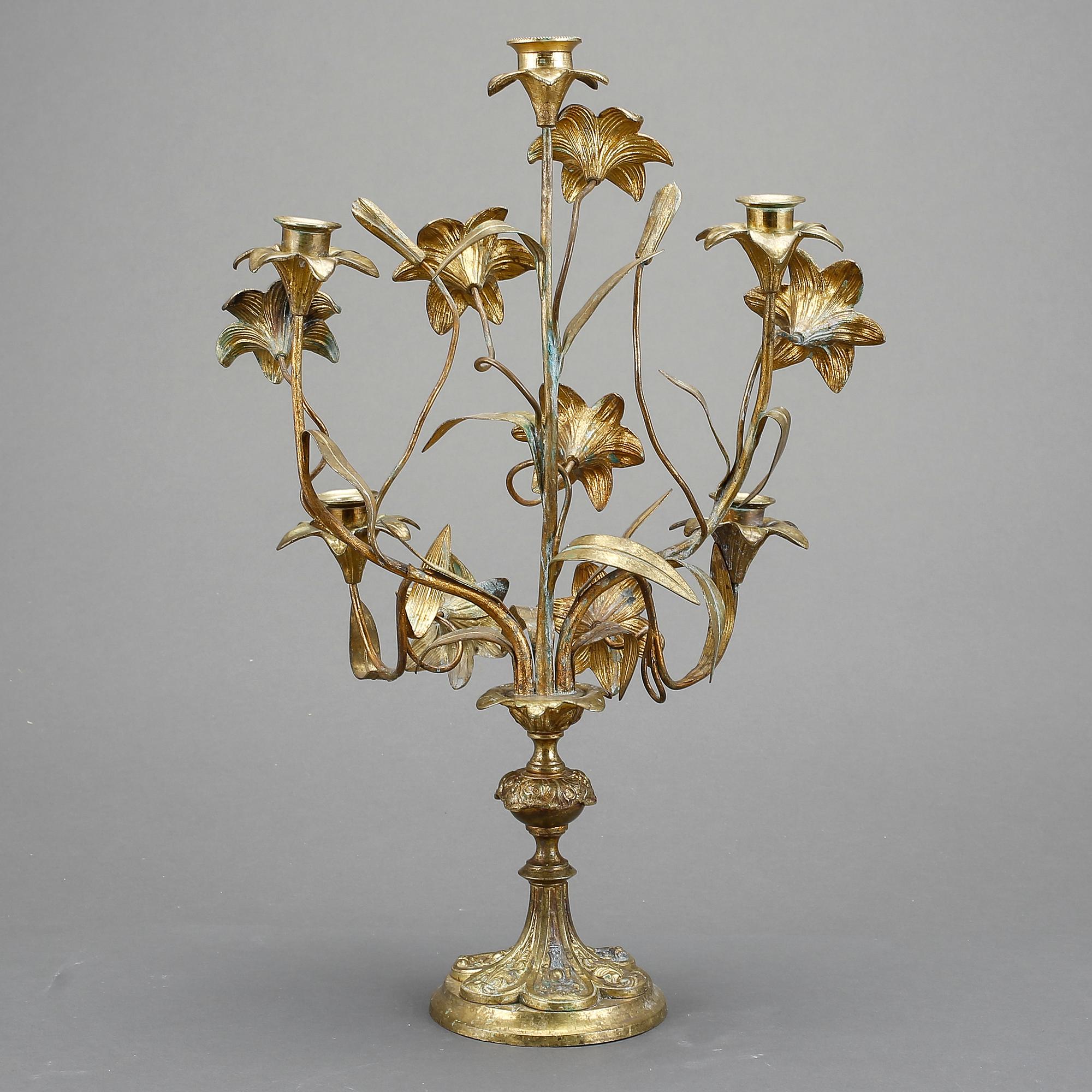 KANDELABER, brons , Frankrike, 1900-talets början.