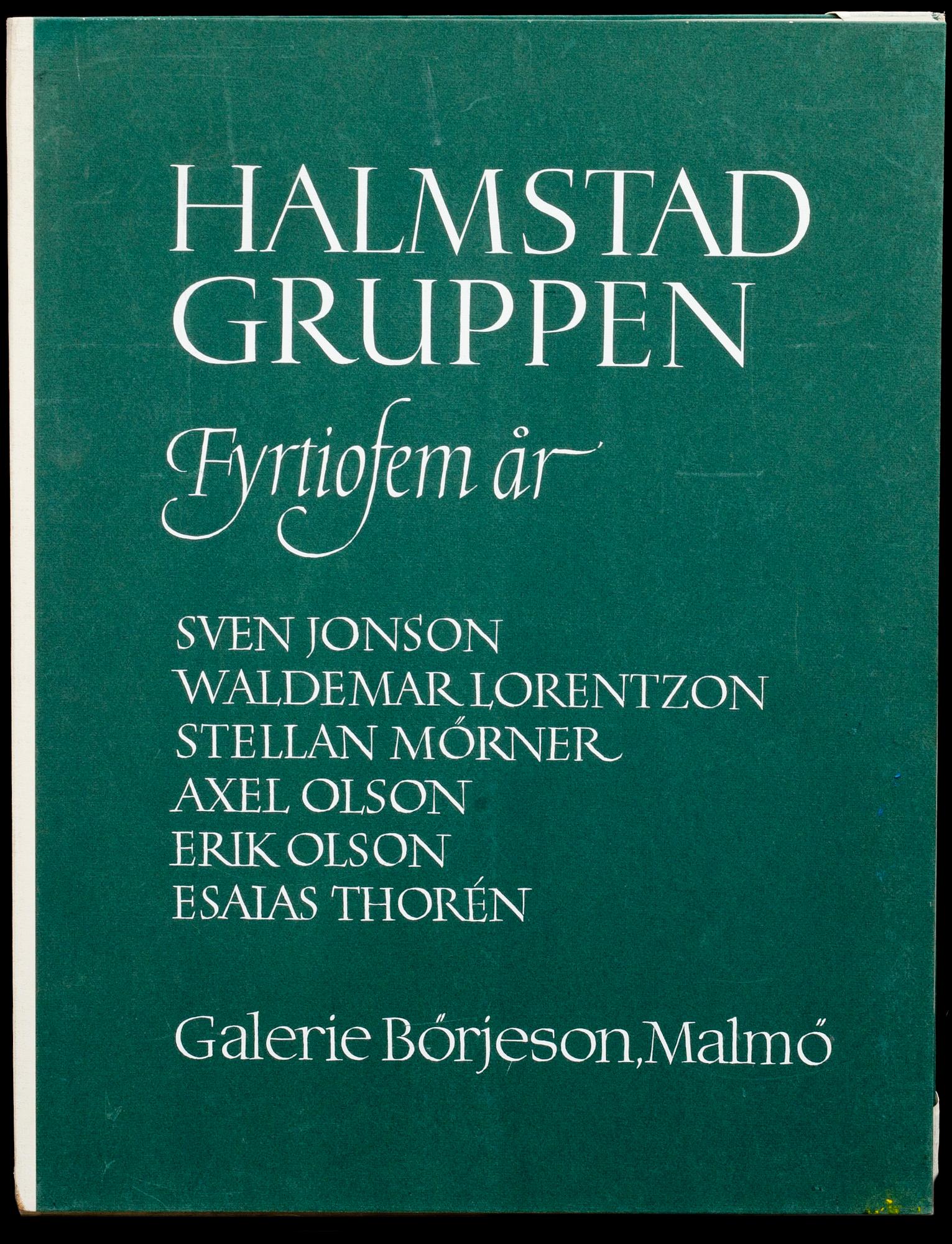 STELLAN MÖRNER/AXEL OLSON, två färglitografier ur mappen "Halmstadgruppen fyrtiofem år". Galerie Börjeson, Malmö.