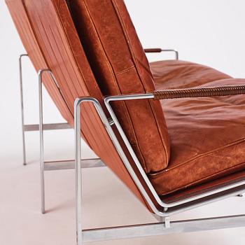 Preben Fabricius & Jørgen Kastholm, a two-seated brown leather sofa, Kill International, Germany 1960s.