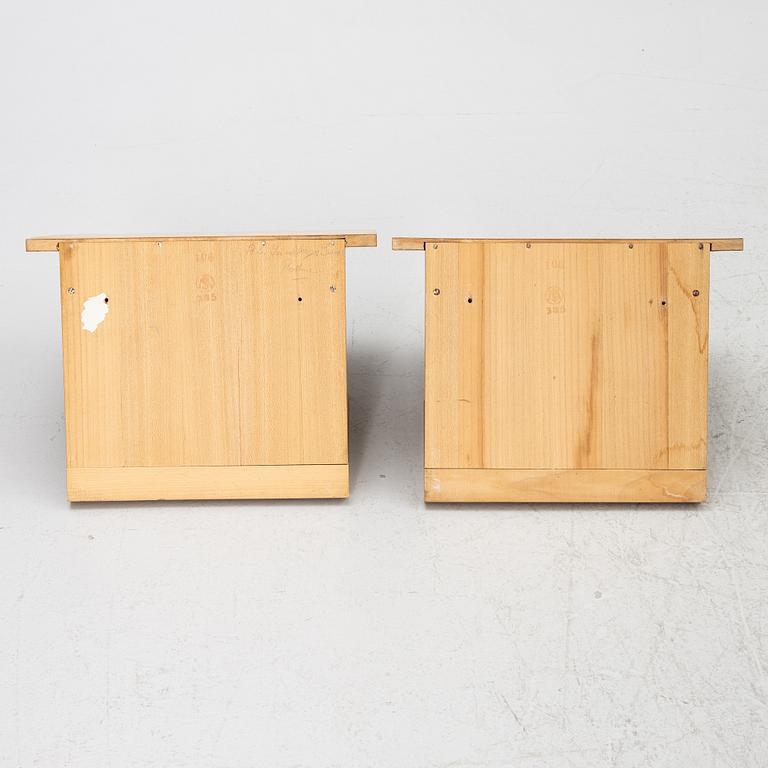Bedside tables, a pair, wall-mounted, second half of the 20th century.