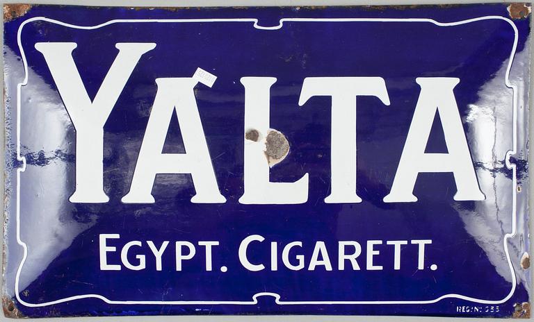 REKLAMSKYLTAR, emalj, plåt, 8 st 1800/1900-tal.