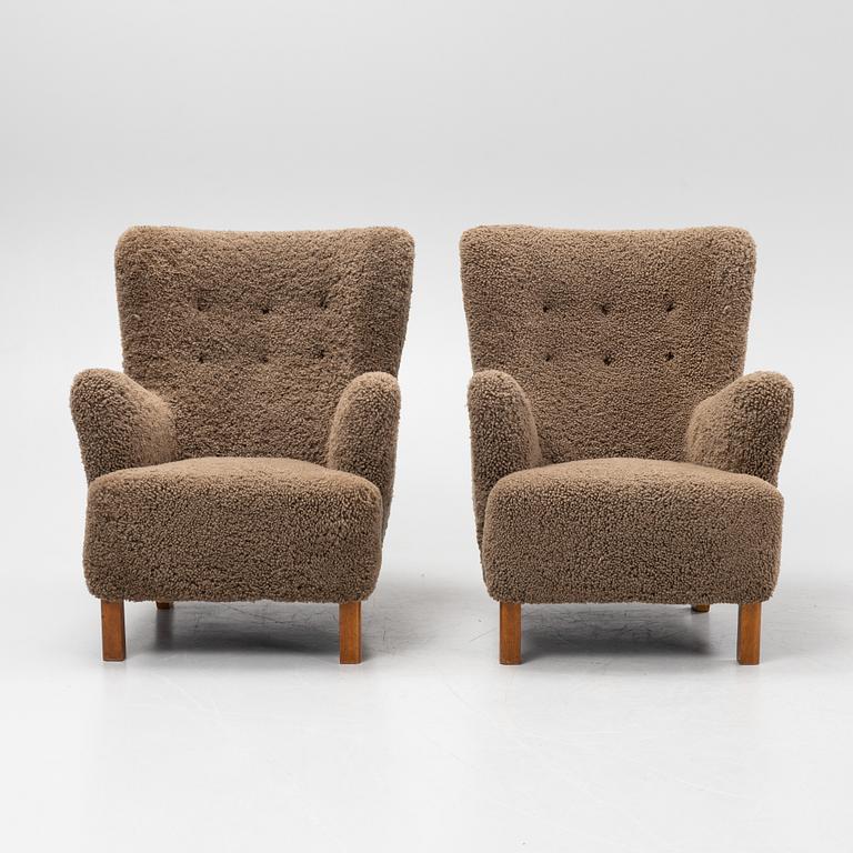 Fåtöljer, ett par, Danish Modern, Danmark, 1930/40-tal.