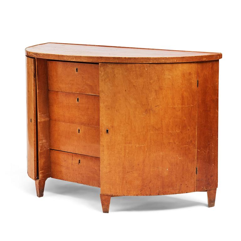 Gunnar Asplund, a Swedish Grace birch sideboard, 1910- 1920's.