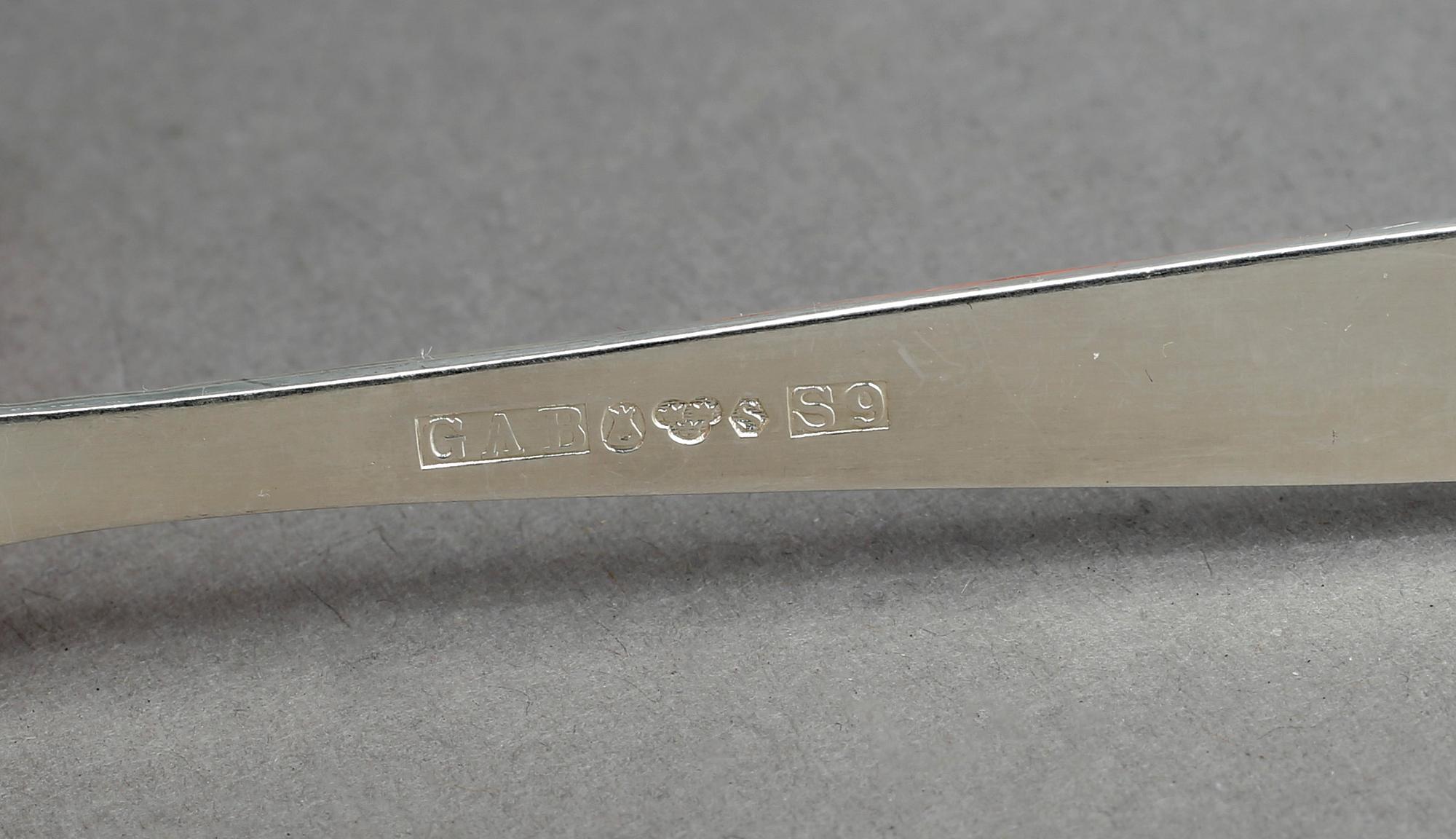 BESTICKSERVIS, 99 delar, "Rosenholm", Guldsmedsaktiebolaget GAB, Stockholm, mestadels 1964-1966. Vikt ca 3035 gram.
