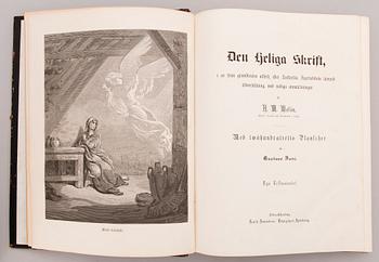 BÖCKER, 2 delar, Bibel med illustrationer av Gustave Doré, Familj-Journalens Boktryckeri, Stockholm 1877.