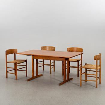 BORD samt STOLAR, 4 st, "Shaker" och "J39", Børge Mogensen, 1900-talets andra hälft.