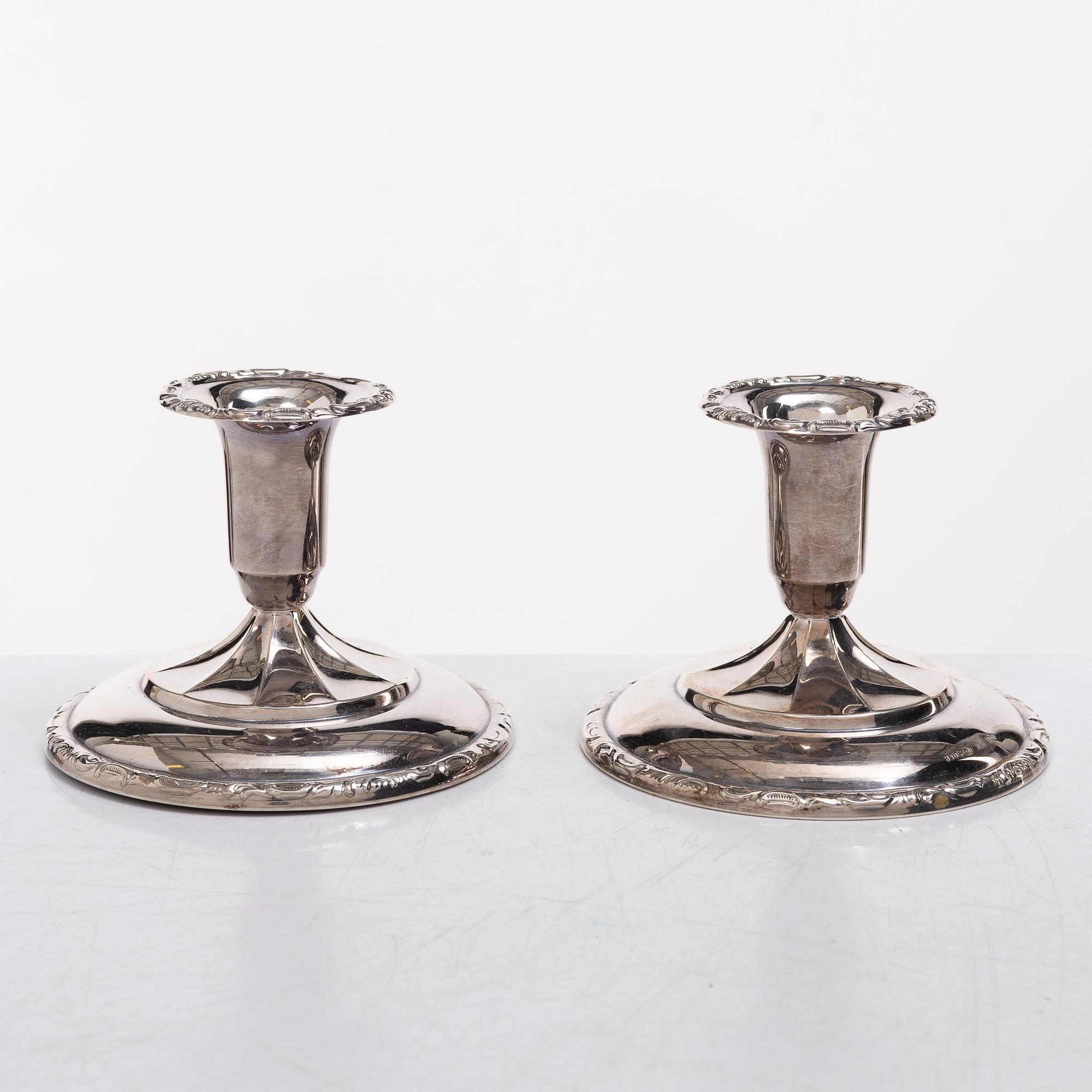 Candelabra, 2+2 pcs, silver, Thorvald Marthinsen Silverware Factory, Tönsberg, Norway, 20th century.
