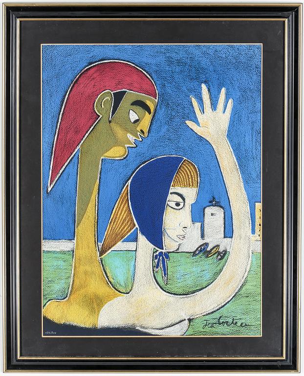 JEAN COCTEAU, färglitografi, signerad i trycket, numrerad 124/300.