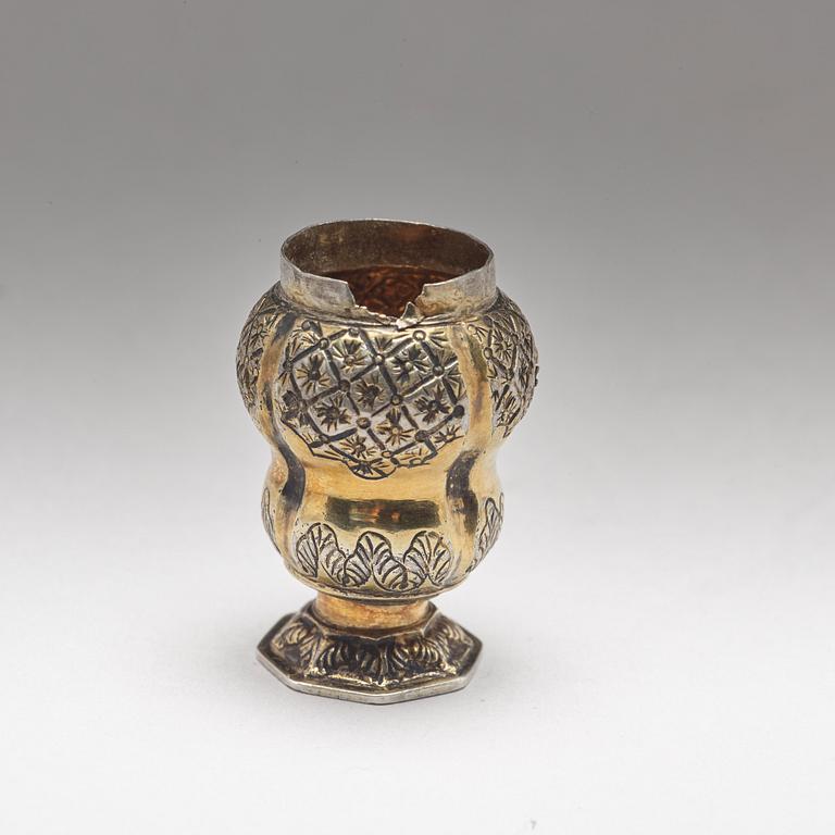 Two 18th century silver-gilt snuff-boxes, one marked Jacob Lampa, Stockholm 1764 and one unmarked.