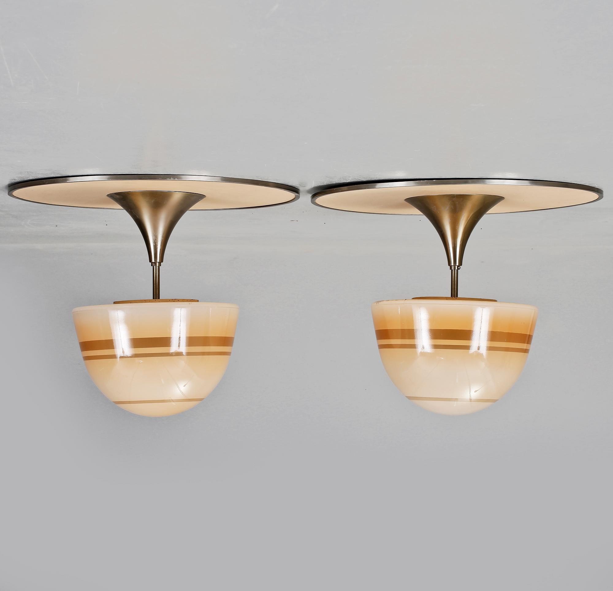 TAKLAMPOR, ett par, möjligen Böhlmarks, 1930-tal.