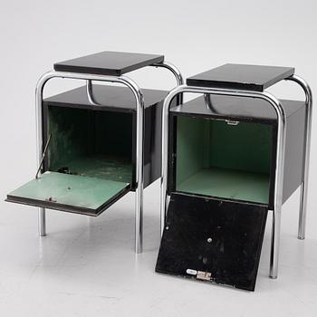 Pair of bedside tables, Functionalist, 1930s.
