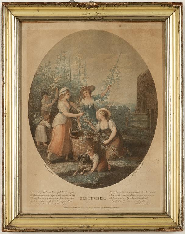 GRAVYRER. 12 st, England 1800-tal.