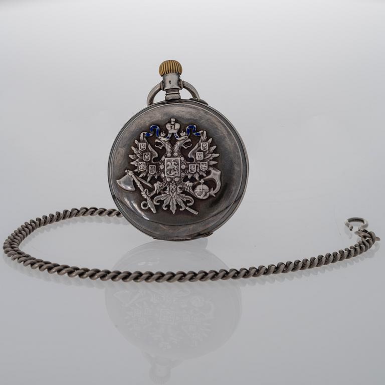 PAVEL BURE, pocket watch, silver, 50 mm.
