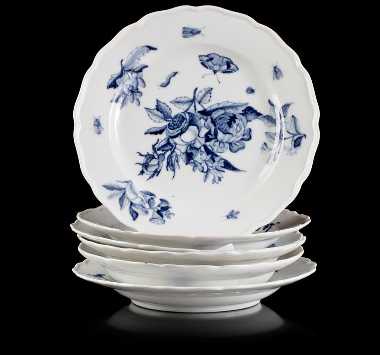 SERVISDELAR, 7+2, delar, porslin, Berlin, Meissen, Rudolstadt, 1800-tal.