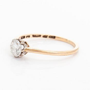 Ring, old cut diamond circa 0.50 ct, 14K gold. Helsinki 1934.