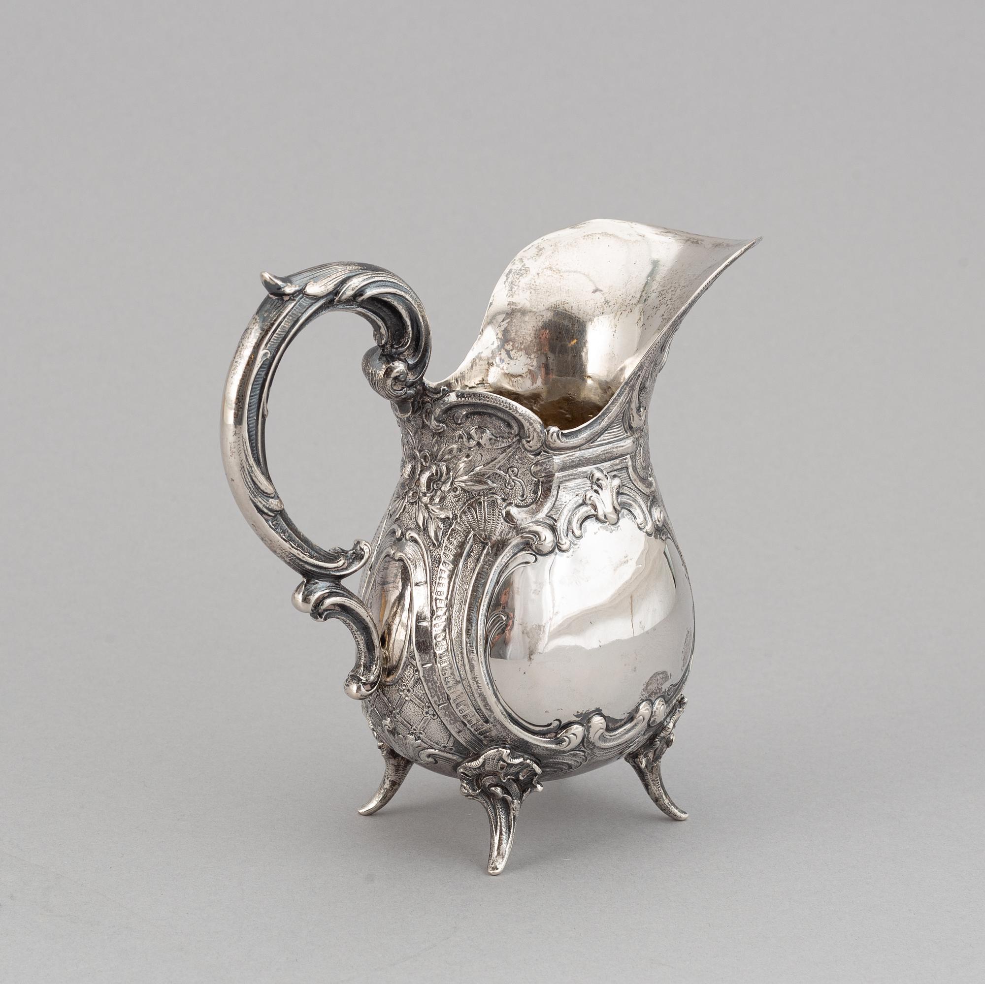 A German rococo style silver tea- and coffee service.
