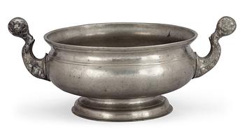 701. A Swedish pewter bowl by E. Björkman 1761.