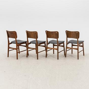 A set of four chairs possibly Ib Kofod Larsen, Denmark, the second half of the 20th century.