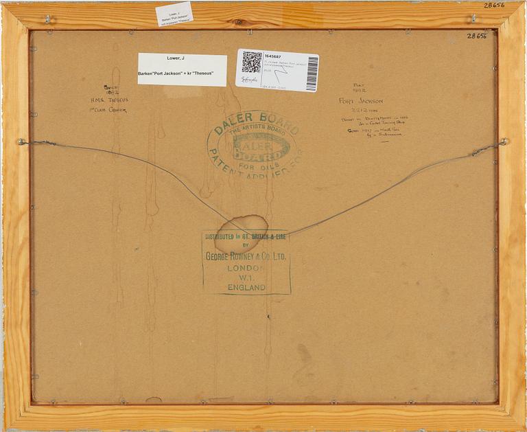J Lower, Barken "Port Jackson" och kryssaren "Theseus".