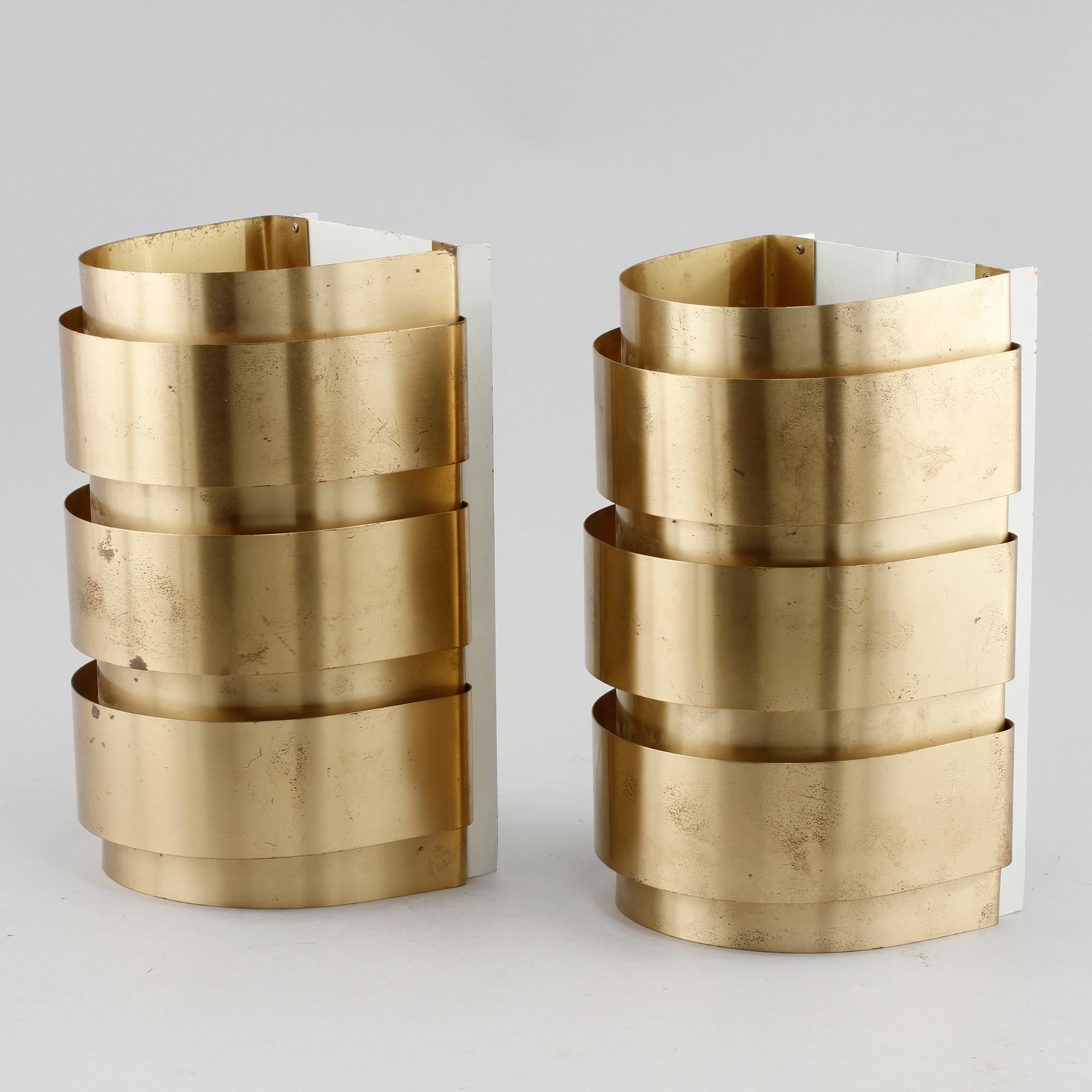 VÄGGLAMPOR, ett par, Hans-Agne Jacobsson, Markaryd, 1900-talets andra hälft.