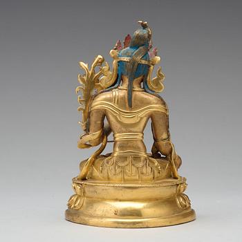 A gilt bronze figure of a White Tara, Tibetan-Chinese, 18th Century.