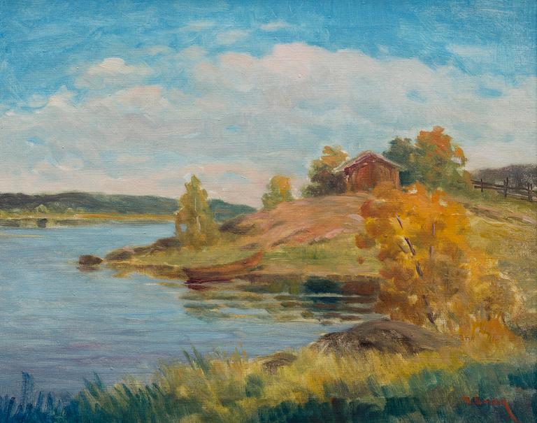 UUNO SOLDAN, öljy kankaalle, signeerattu.