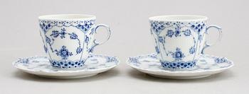 KAFFEKOPPAR MED FAT, 15 st, porslin, Royal Copenhagen.