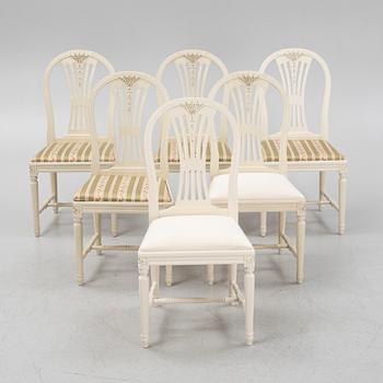 A Gustavian style dining group, mid 20th Century.