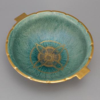 JOSEF EKBERG, skål på fot, flintgods, Gustavsberg, 1920-/30-tal.