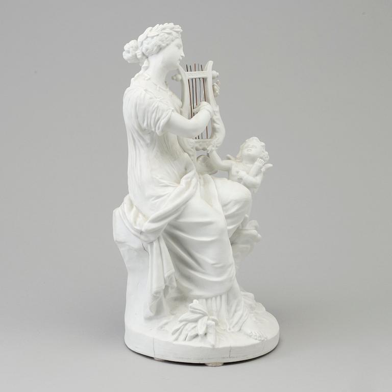 A bisquit allegorical figure, France, L & M, Creil, 19th Century.